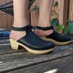 Sven halter clogs with mid height heel